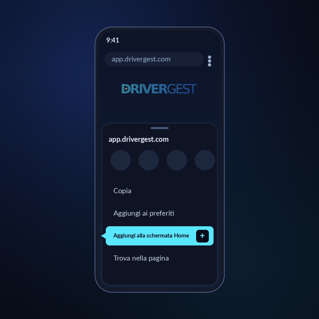 Il menu Condividi di Safari con la voce Aggiungi alla schermata Home evidenziata