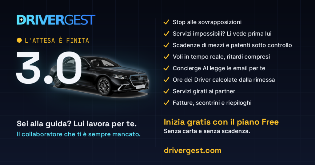 DRIVERGEST 3.0 disponibile: la nuova versione del gestionale NCC