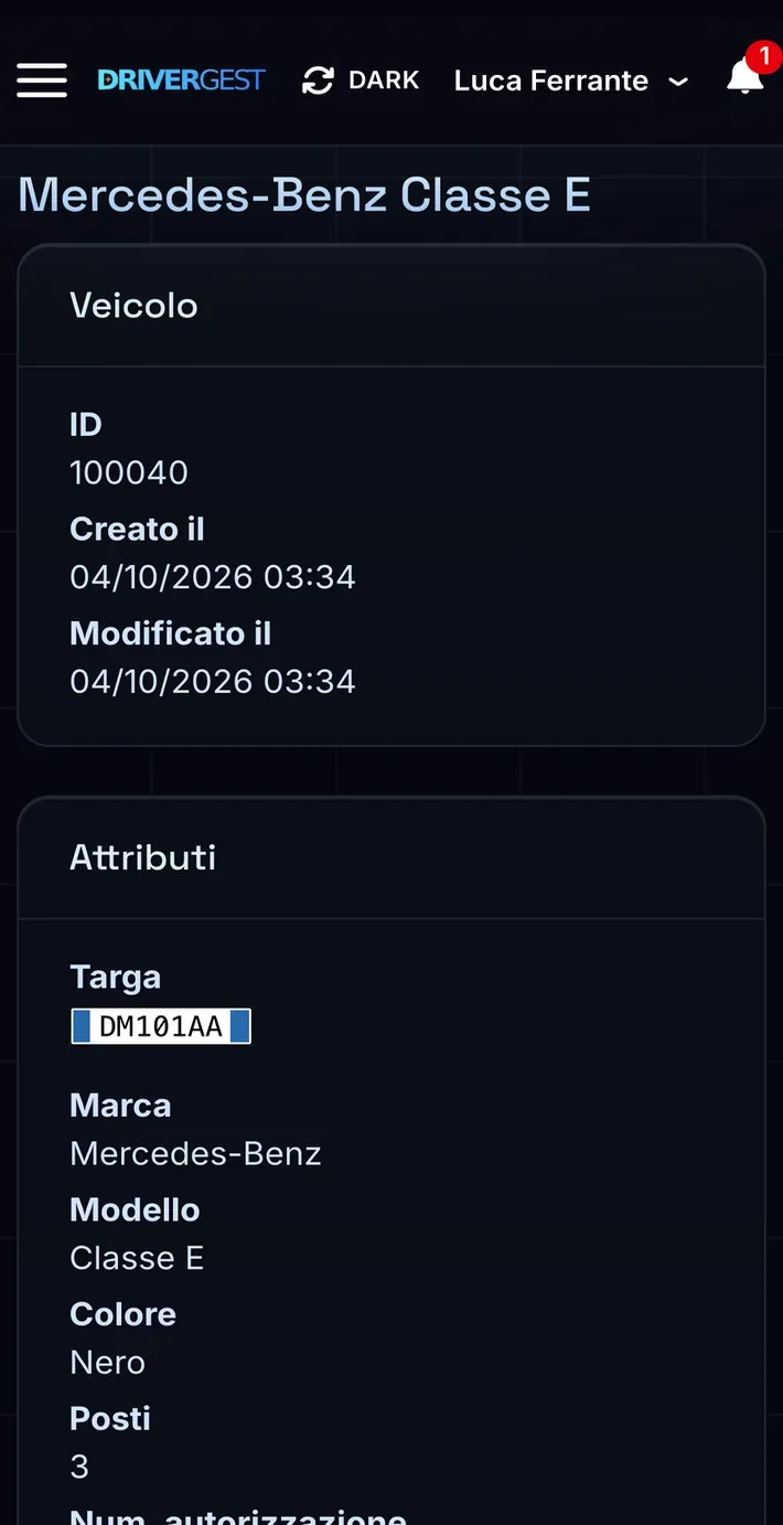DRIVERGEST, Foglio di servizio: Si compila da sé, a ogni servizio